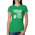 thumbnail image 1 of Wild Bobby, Office Dwight Quote Before I Do Anything, Pop Culture, Women Slim Fit Junior Tee, Kelly, Small, 1 of 4