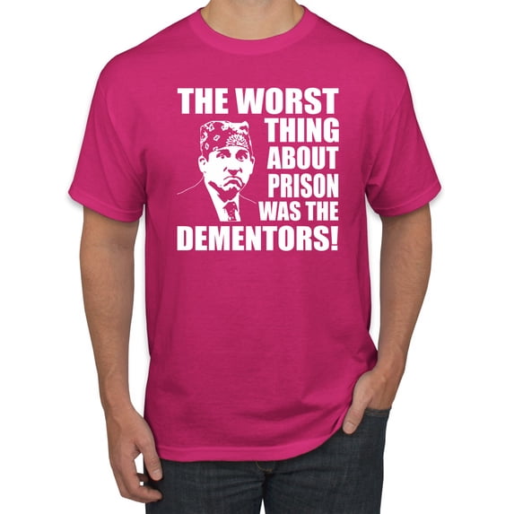 Wild Bobby, Office Prison Mike Dementors Michael Scott, Pop Culture, Men Graphic Tee, Fuschia, Medium