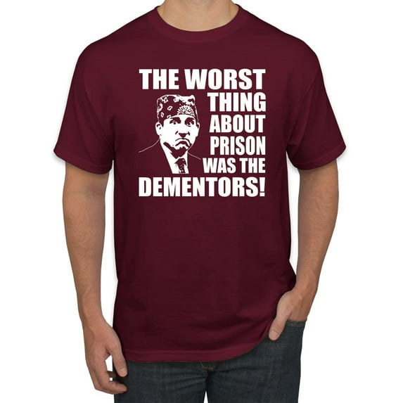Wild Bobby, Office Prison Mike Dementors Michael Scott, Pop Culture, Men Graphic Tee, Maroon, Small