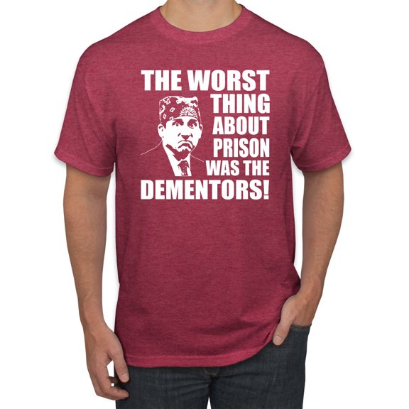 Wild Bobby, Office Prison Mike Dementors Michael Scott, Pop Culture, Men Graphic Tee, Vintage Heather Red, 5X-Large