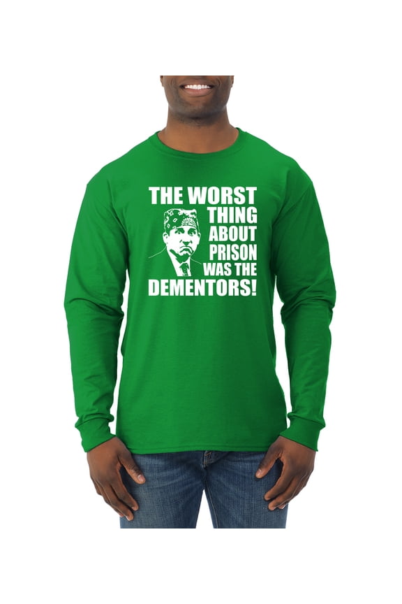 , Office Prison Mike Dementors Michael Scott, Pop Culture, Men Long Sleeve Shirt, Kelly, Medium