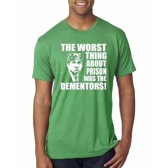 Wild Bobby, Office Prison Mike Dementors Michael Scott, Pop Culture, Men Premium Tri Blend Tee, Envy, Large