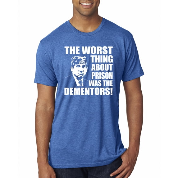 Wild Bobby, Office Prison Mike Dementors Michael Scott, Pop Culture, Men Premium Tri Blend Tee, Vintage Royal, Medium