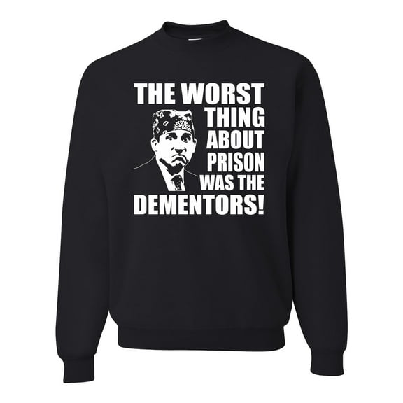 Wild Bobby, Office Prison Mike Dementors Michael Scott, Pop Culture, Unisex Crewneck Graphic Sweatshirt, Black, Small