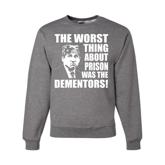 Wild Bobby, Office Prison Mike Dementors Michael Scott, Pop Culture, Unisex Crewneck Graphic Sweatshirt, Heather Grey, Small