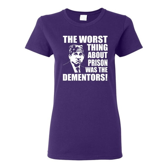 Wild Bobby, Office Prison Mike Dementors Michael Scott, Pop Culture, Women Graphic Tee, Purple, Large