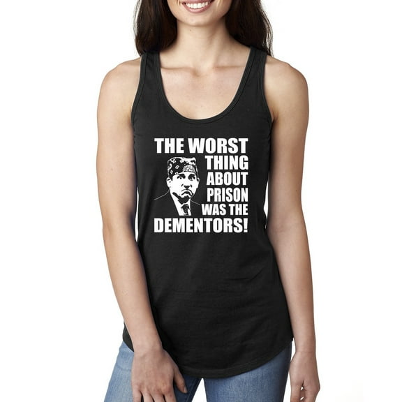 Wild Bobby, Office Prison Mike Dementors Michael Scott, Pop Culture, Women Racerback Tank Top, Black, Medium