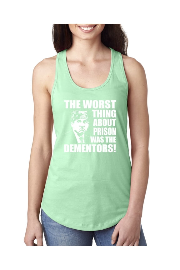 , Office Prison Mike Dementors Michael Scott, Pop Culture, Women Racerback Tank Top, Mint, Medium