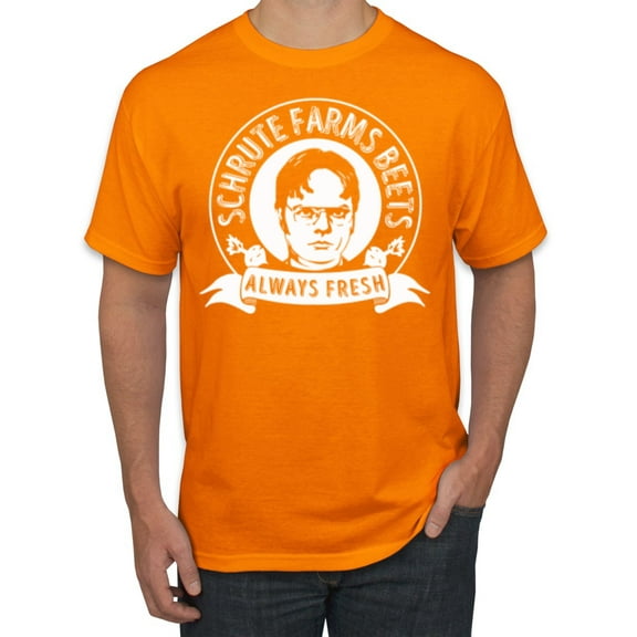 Wild Bobby, Office Schrute Farms Beets Always Fresh, Pop Culture, Men Graphic Tee, Orange, X-Large