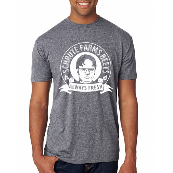 Wild Bobby, Office Schrute Farms Beets Always Fresh, Pop Culture, Men Premium Tri Blend Tee, Premium Heather, Small