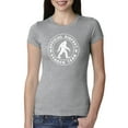 thumbnail image 1 of Official Bigfoot Search Team Funny Sasquatch Pop Culture Womens Slim Fit Junior Tee, Heather Grey, Large, 1 of 3