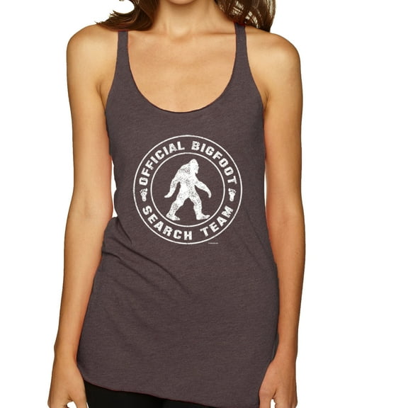 Wild Bobby Official Bigfoot Search Team Funny Sasquatch Pop Culture Women Tri-Blend Racerback Tank Top