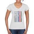 thumbnail image 1 of Wild Bobby, No One Fights Alone First Responder Dispatcher EMS Corrections Police Fire Military Unity, Pop Culture, Women Standard V-Neck Tee, White, Medium, 1 of 4