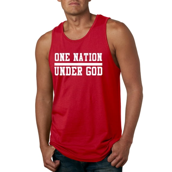 Wild Bobby One Nation Under God Inspirational/Christian Men Graphic Tank Top, Red, Large
