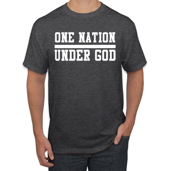 Wild Bobby One Nation Under God Inspirational/Christian Men Graphic Tee, Heather Black, X-Large