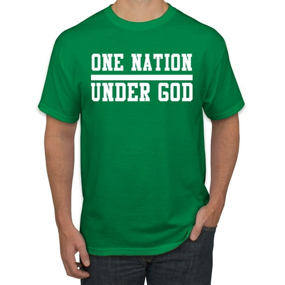 Wild Bobby One Nation Under God Inspirational/Christian Men Graphic Tee, Kelly, Large