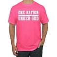 thumbnail image 1 of Wild Bobby One Nation Under God Inspirational/Christian Men Graphic Tee, Neon Pink, Small, 1 of 5