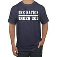 thumbnail image 1 of Wild Bobby One Nation Under God Inspirational/Christian Men Graphic Tee, Vintage Heather Navy, Medium, 1 of 5