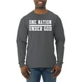 thumbnail image 1 of Wild Bobby One Nation Under God Inspirational/Christian Men Long Sleeve Shirt, Charcoal, Small, 1 of 5
