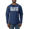 thumbnail image 1 of Wild Bobby One Nation Under God Inspirational/Christian Men Long Sleeve Shirt, Navy, Large, 1 of 5
