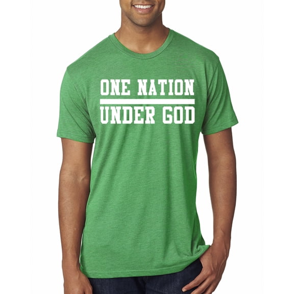 Wild Bobby, One Nation Under God Inspirational/Christian Men Premium Tri Blend Tee, Envy, Small