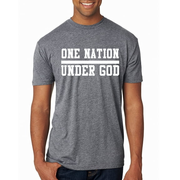 Wild Bobby One Nation Under God Inspirational/Christian Men Premium Tri Blend Tee, Premium Heather, Medium