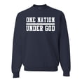 thumbnail image 1 of Wild Bobby One Nation Under God Inspirational/Christian Unisex Crewneck Graphic Sweatshirt, Navy, Medium, 1 of 5