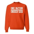thumbnail image 1 of Wild Bobby One Nation Under God Inspirational/Christian Unisex Crewneck Graphic Sweatshirt, Orange, 3X-Large, 1 of 5