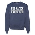 thumbnail image 1 of Wild Bobby One Nation Under God Inspirational/Christian Unisex Crewneck Graphic Sweatshirt, Vintage Heather Navy, 3X-Large, 1 of 5