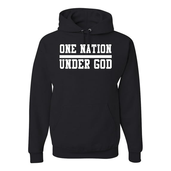 Wild Bobby One Nation Under God Inspirational/Christian Unisex Graphic Hoodie Sweatshirt, Black, Small