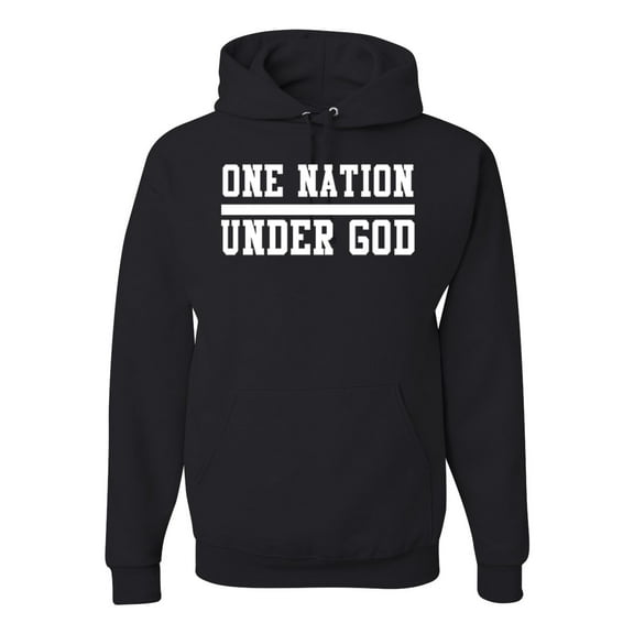 Wild Bobby One Nation Under God Inspirational/Christian Unisex Graphic Hoodie Sweatshirt, Black, XX-Large