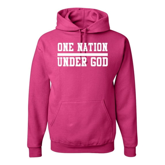 Wild Bobby One Nation Under God Inspirational/Christian Unisex Graphic Hoodie Sweatshirt, Fuschia, Medium