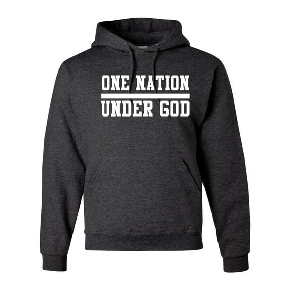 Wild Bobby One Nation Under God Inspirational/Christian Unisex Graphic Hoodie Sweatshirt, Heather Black, Small