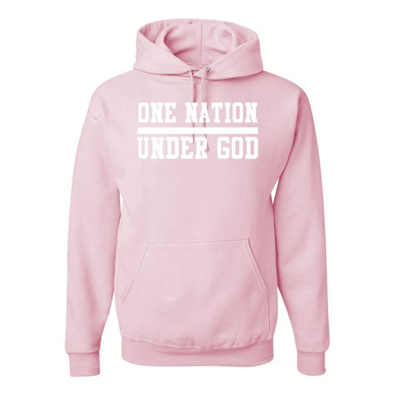 Wild Bobby One Nation Under God Inspirational/Christian Unisex Graphic Hoodie Sweatshirt, Light Pink, Small