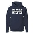 thumbnail image 1 of Wild Bobby One Nation Under God Inspirational/Christian Unisex Graphic Hoodie Sweatshirt, Navy, 3X-Large, 1 of 5