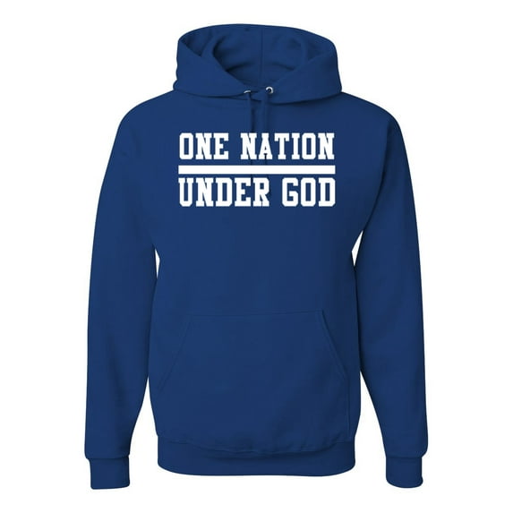 Wild Bobby One Nation Under God Inspirational/Christian Unisex Graphic Hoodie Sweatshirt, Royal, Large