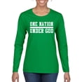 thumbnail image 1 of Wild Bobby One Nation Under God Inspirational/Christian Women Graphic Long Sleeve Tee, Kelly, Medium, 1 of 5