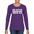 thumbnail image 1 of Wild Bobby One Nation Under God Inspirational/Christian Women Graphic Long Sleeve Tee, Purple, Large, 1 of 5