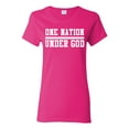 thumbnail image 1 of Wild Bobby One Nation Under God Inspirational/Christian Women Graphic Tee, Fuschia, 3X-Large, 1 of 5