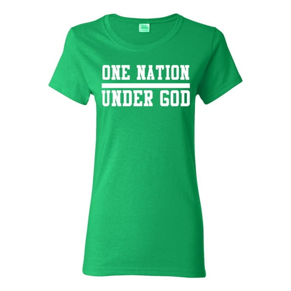 Wild Bobby One Nation Under God Inspirational/Christian Women Graphic Tee, Kelly, Small