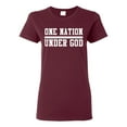 thumbnail image 1 of Wild Bobby One Nation Under God Inspirational/Christian Women Graphic Tee, Maroon, Large, 1 of 5
