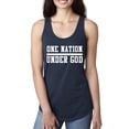 thumbnail image 1 of Wild Bobby One Nation Under God Inspirational/Christian Women Racerback Tank Top, Navy, Large, 1 of 5