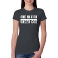 thumbnail image 1 of Wild Bobby One Nation Under God Inspirational/Christian Women Slim Fit Junior Tee, Dark Grey, XX-Large, 1 of 5