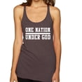 thumbnail image 1 of Wild Bobby One Nation Under God Inspirational/Christian Women Tri-Blend Racerback Tank Top, Brown, Small, 1 of 5