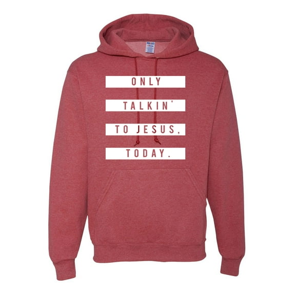 Wild Bobby, Only Talkin to Jesus Today Religious, Inspirational/Christian, Unisex Graphic Hoodie Sweatshirt, Vintage Heather Red, 3XL