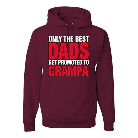 Wild Bobby,Only The Best Dads Get Promoted to Grampa, Father's Day, Unisex Graphic Hoodie Sweatshirt, Maroon, Large