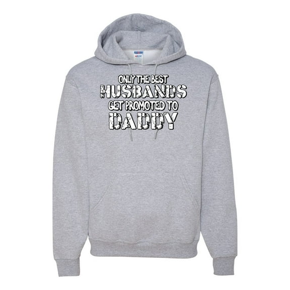 Wild Bobby, Only the Best Daddies Gets Promoted to Husband, Father's Day, Unisex Graphic Hoodie Sweatshirt, Heather Grey, Medium