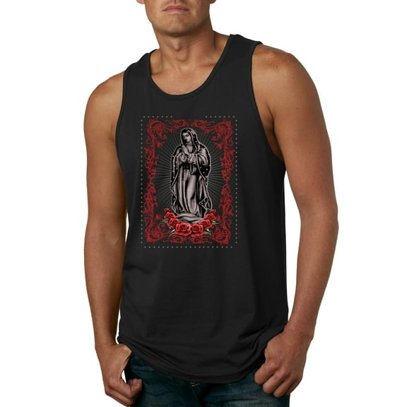 Wild Bobby, Our Lady of Guadalupe Blessed Virgin Mary Religious, Inspirational/Christian, Men Graphic Tank Top, Black, Small