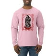 thumbnail image 1 of Wild Bobby, Our Lady of Guadalupe Blessed Virgin Mary Religious, Inspirational/Christian, Men Long Sleeve Shirt, Light Pink, 3XL, 1 of 3