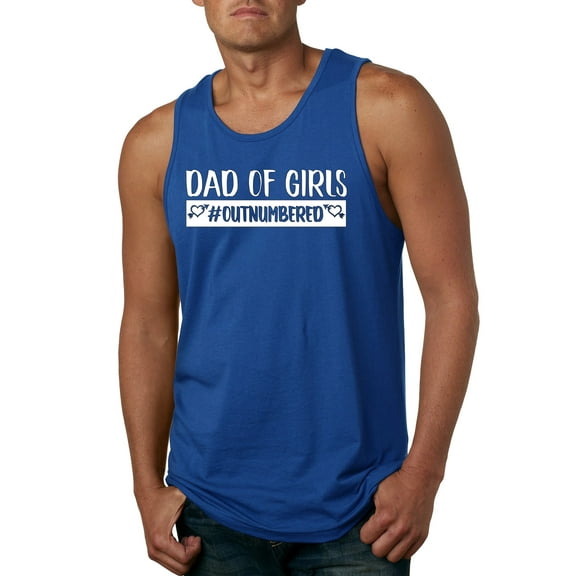 Wild Bobby, Outnumbered Dad with Girls Gift, Father's Day, Men Graphic Tank Top, Royal, Small